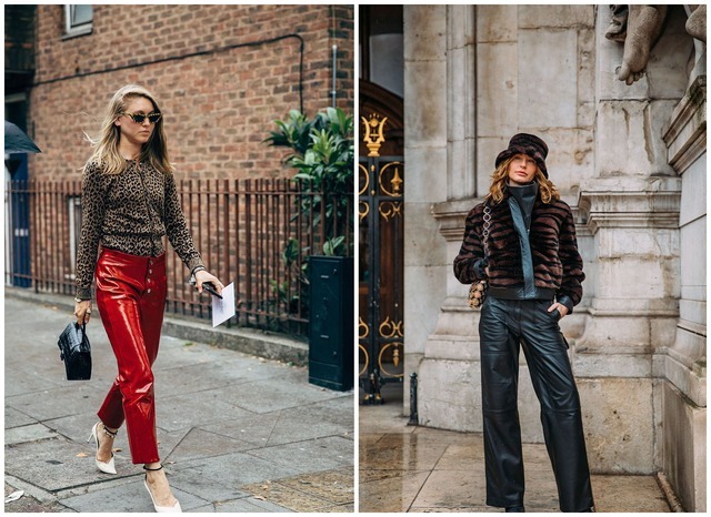 女生|最近流行“显瘦穿搭”, 叫宽松皮裤搭配法, 欧美街头女生也在穿