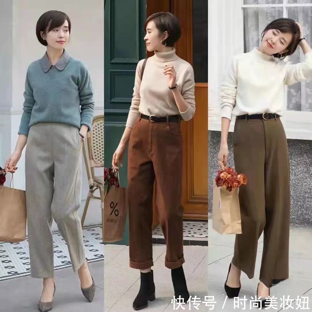 纯色|秋冬万能的毛衣搭配公式,简单易学,40岁轻松穿出优雅高级感