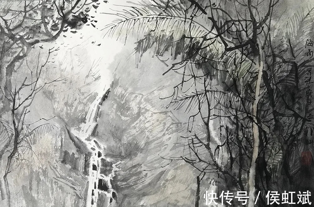 水墨山水画#辛丑写生|邹明水墨山水画