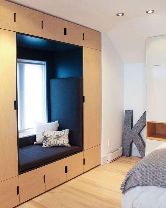 一体|2021年卧室都流行这么装了,衣柜+飘窗做一体化设计,最少能省5㎡