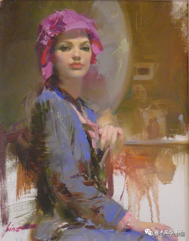 油画!皮诺德埃尼的油画人物,色彩斑斓,动静结合,光彩照人