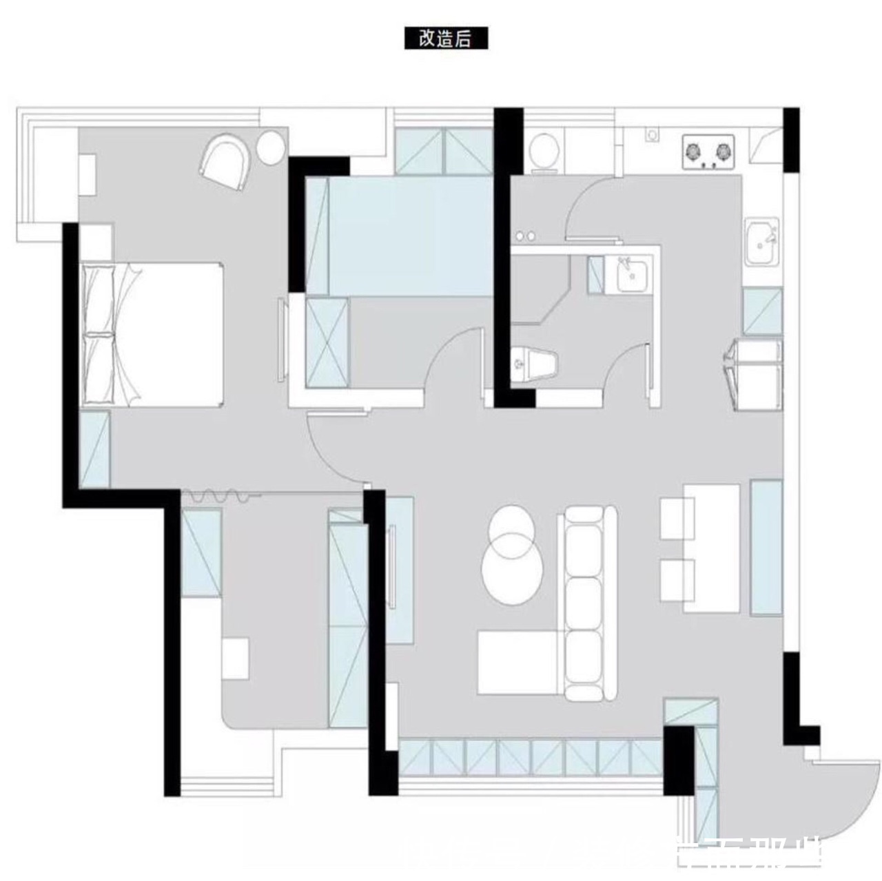 铺装|66平北欧二居室，木地板上墙缀上三两装饰画，个性而不失品味