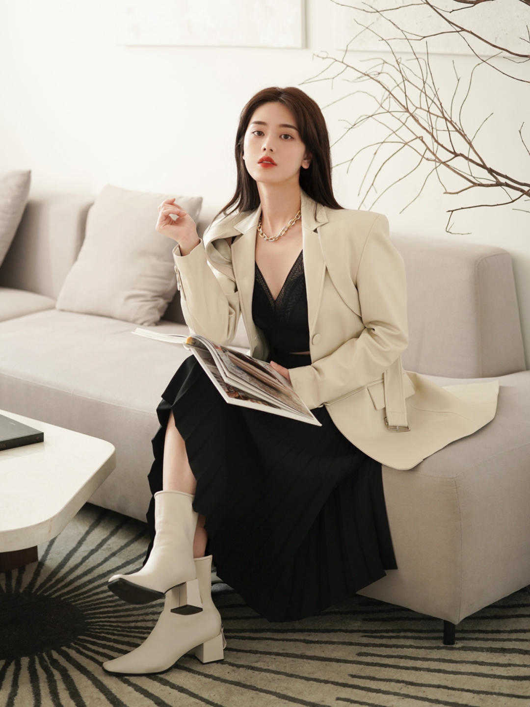 连衣裙|秋季,怎么穿针织毛衣?搭配半身裙或牛仔裤,拒绝土气的穿搭