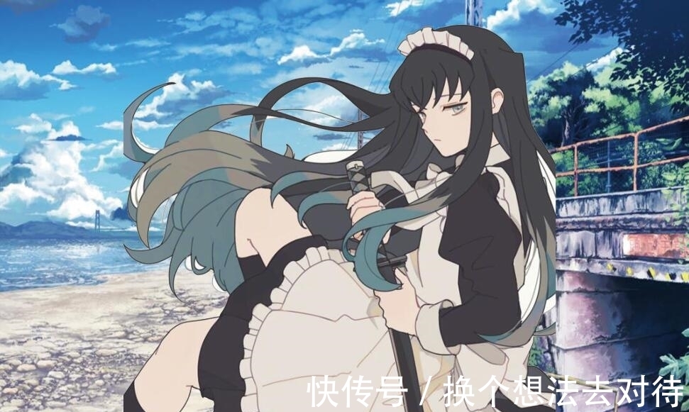 霞柱无一郎|鬼灭之刃:无一郎身着女仆装,化身女装大佬,形象没违和感