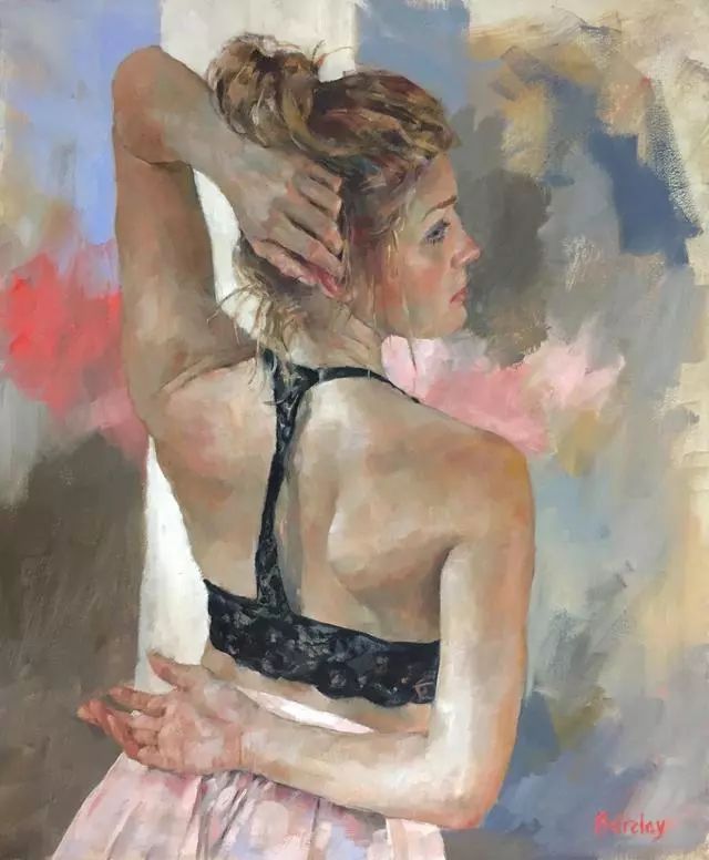 画家#英国画家穆里尔笔下的舞女,身体张力的展现,舒展的弧度太美