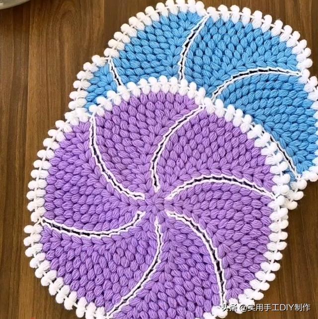 新手#「针织作品」32款只用到一种针法织出来的美垫子,新手留存备用