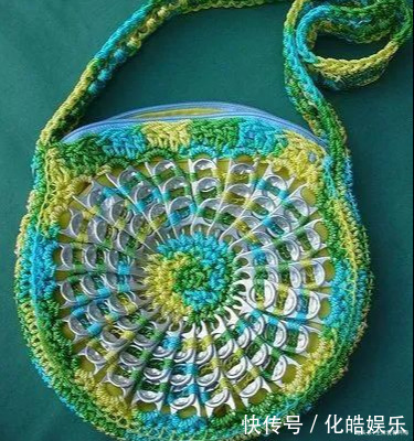 在易拉罐拉环上编织,钩成的包包耐看耐用!DIY变废为宝附教程