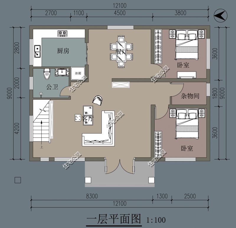 露台|农村建房想省钱？看看这10套平屋顶户型，20来万就能建好