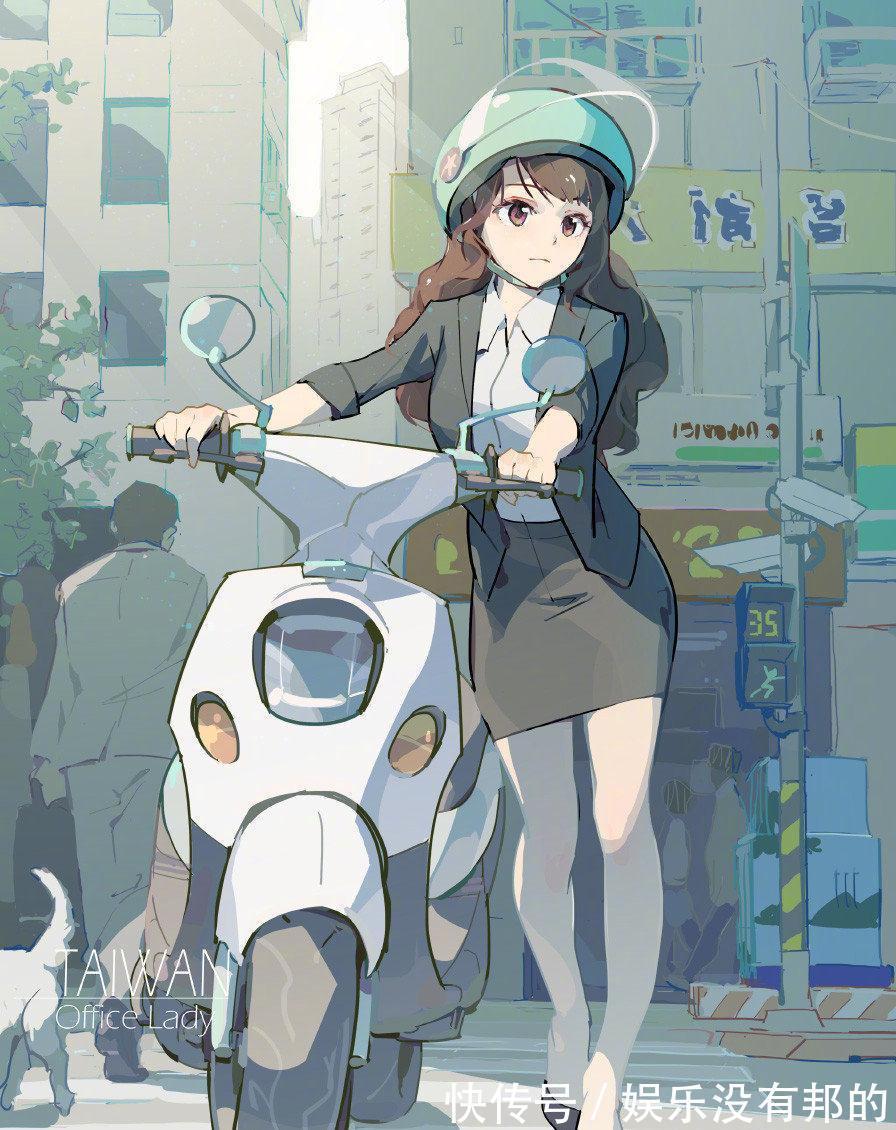 插画$清新都市的OL少女插画，有一种强烈的代入感