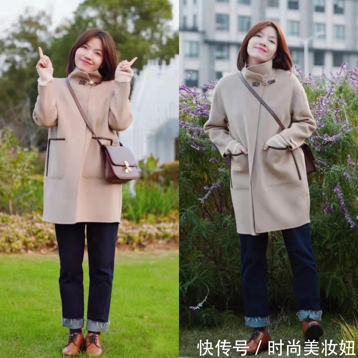 大衣|这才是“微胖”女生该有的穿搭,实用显瘦就算,还超显腿长