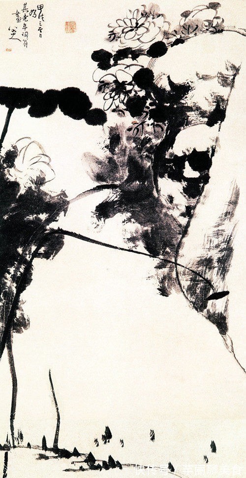 画家!笔墨纯熟不屑于炫技,这就是返璞归真,八大山人绘《水木湛清华》