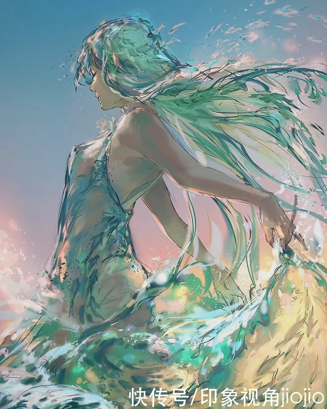 jiojio&有着梦境般画面的人物插画,通透的色彩给作品锦上添花