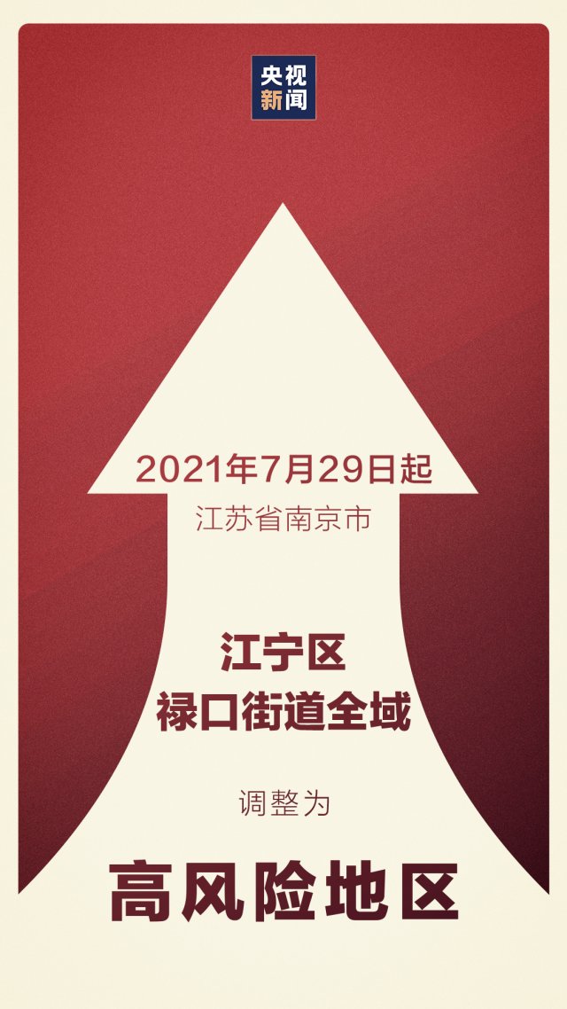 江宁区|南京一街道全域调整为高风险地区
