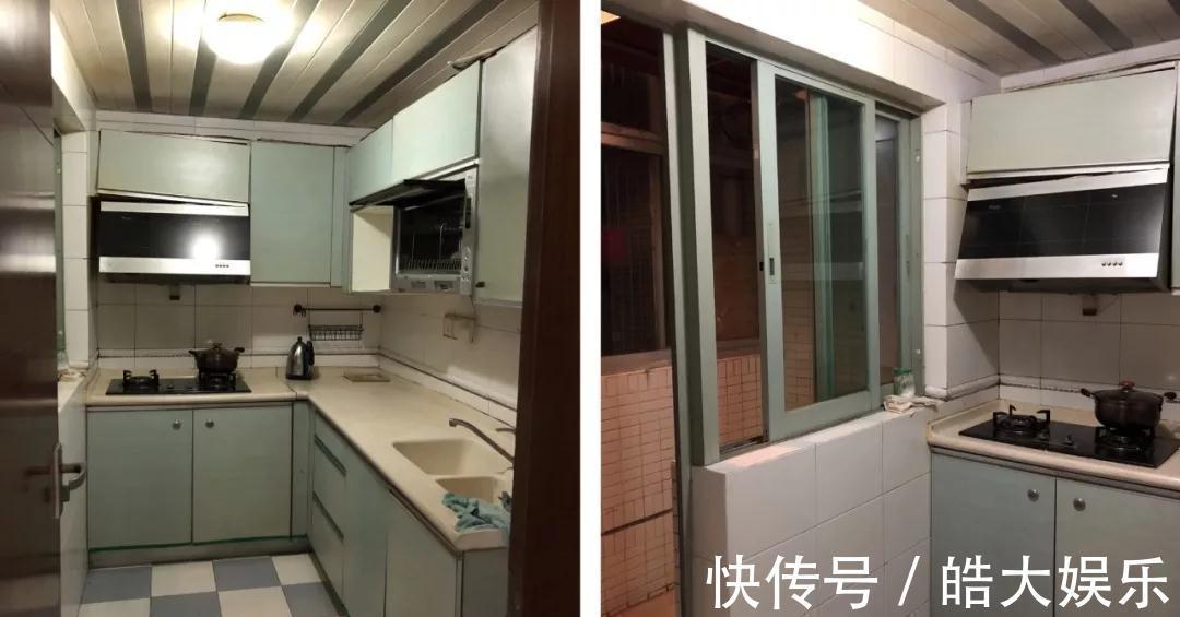 厨房|79㎡旧房改造,阳台打通纳入厨房,莫兰迪配色超高级