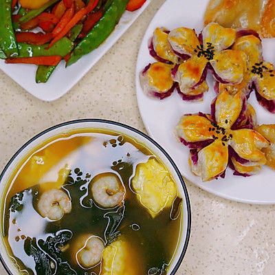 虾仁鸡蛋海带汤