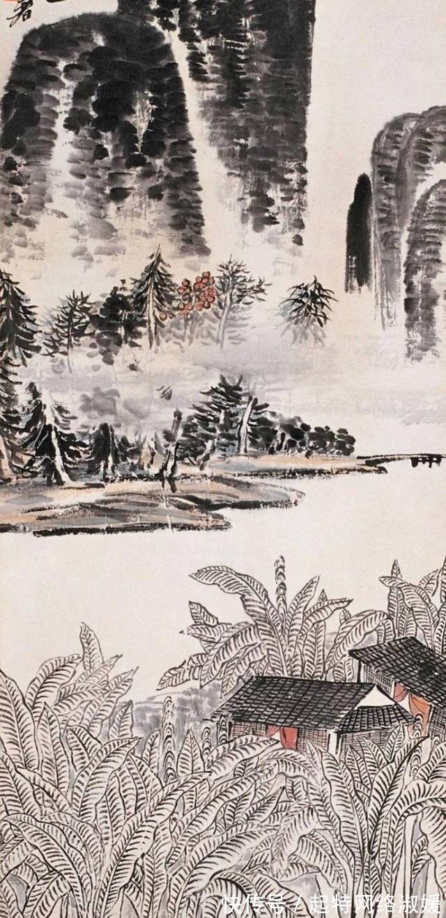 山水|刚拍了9亿多的齐白石,”极简“山水画构图,大师之笔让人叹服!