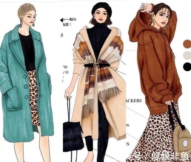 格纹 真人的搭配看烦了!来看下日本插画师momo,手绘秋冬穿搭