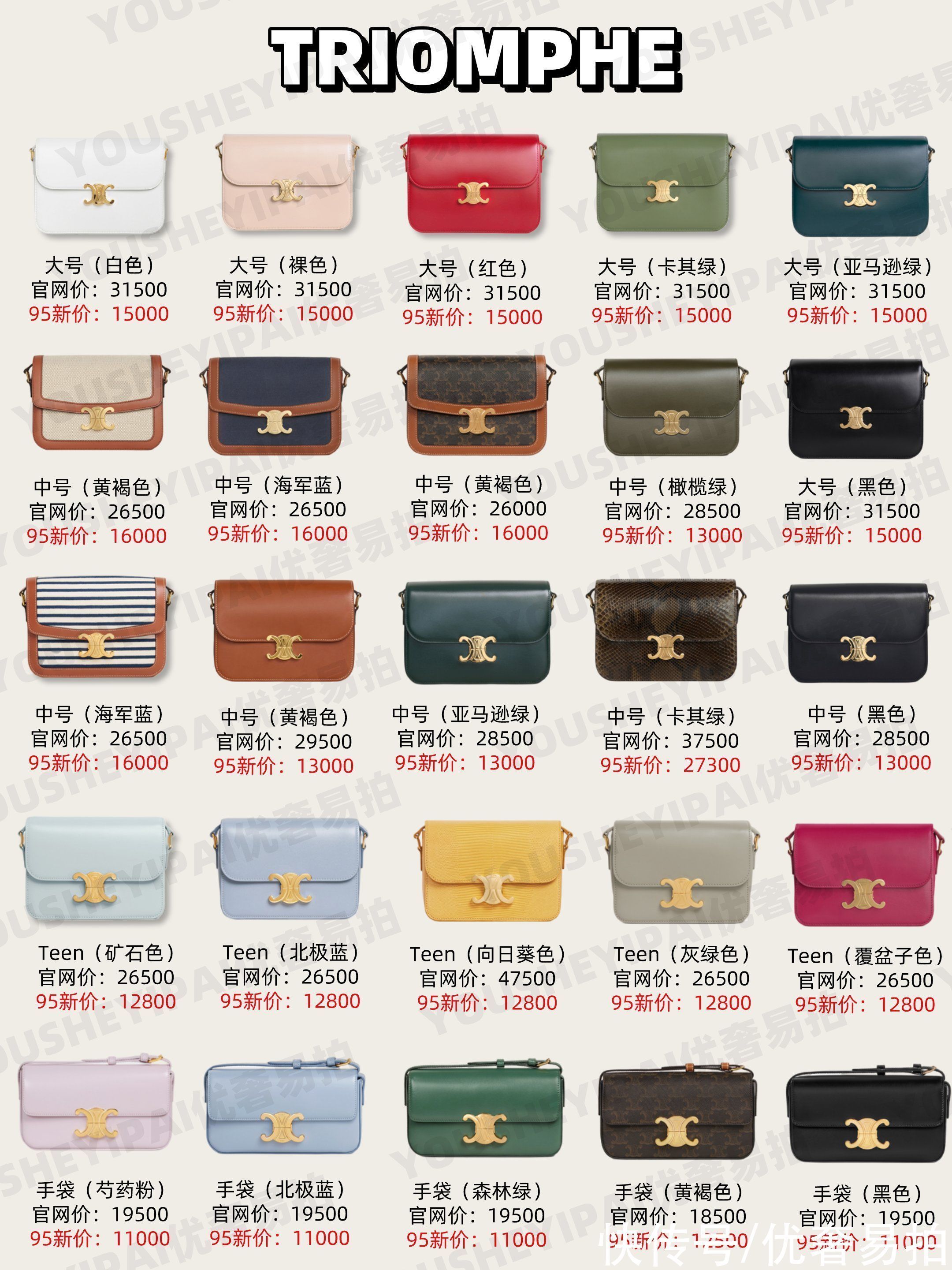 盘点 二手奢侈品|CELINE全系列包包大盘点|内附95新行情价