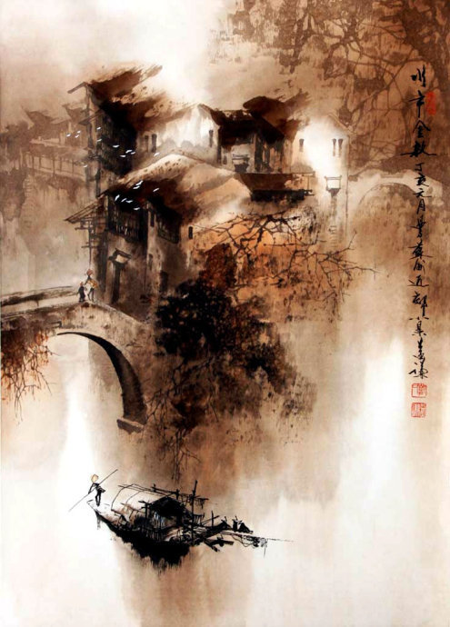 静恬#舒益谦的绘画作品,有一种诗意的美!