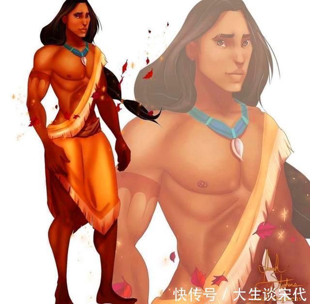 迪士尼公主|当迪士尼公主“性转”后,美人鱼变肌肉男,爱洛化身粉色系大叔
