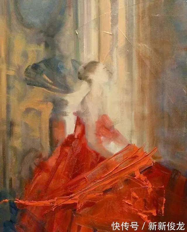 画家@她以生动、动感和现代的笔触,描绘画面