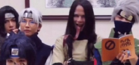 大蛇丸|低配版cos《火影忍者》,大蛇丸恐怖,女版鸣人细看有点心动