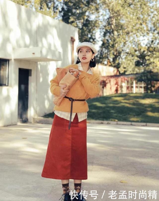 针织衫+半身裙早春万能穿搭公式, 时尚洋气, 关键还显瘦