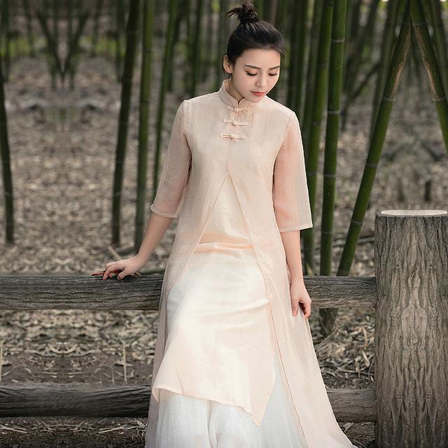 蕾丝 汉服旗袍,代表中国茶文化,穿上品味茶人生