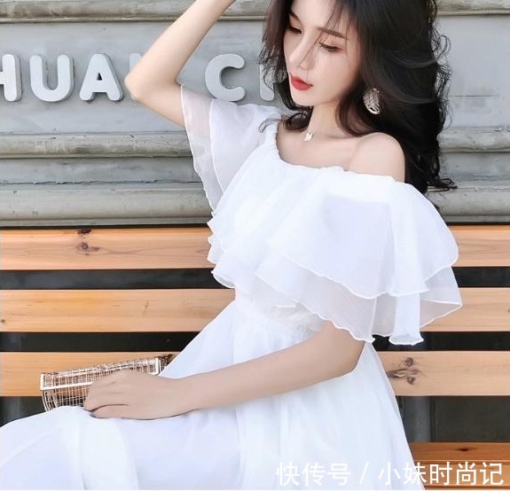 收腰|时尚穿搭,一字肩尽显收腰显瘦