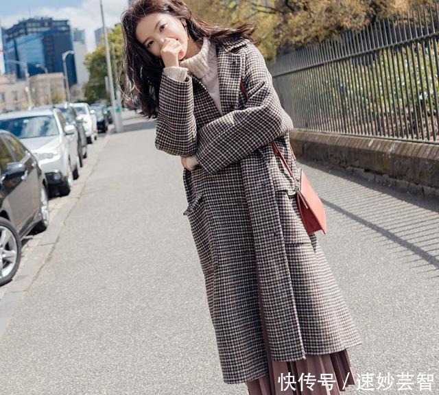 时尚|赫本风气质大衣中长款羊毛呢外套,时尚显瘦又增高,高级又时髦