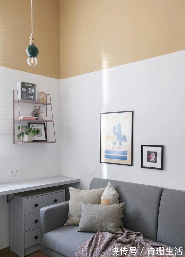 花墙|女孩的23㎡小公寓,卧室挑高释放室内空间,玄关花墙有个性,超美