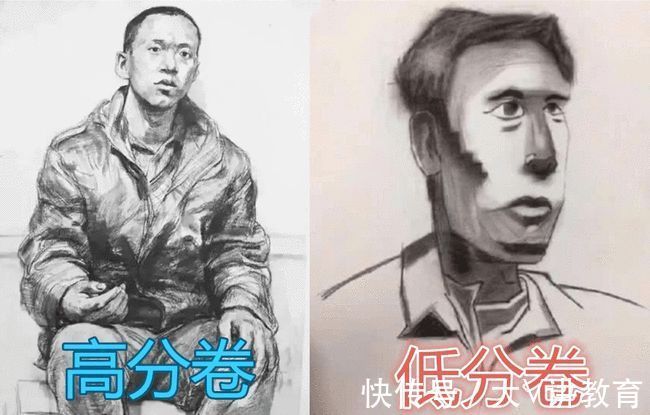 学生&美术生高分卷VS低分卷，差距一目了然，原谅我不厚道地笑了