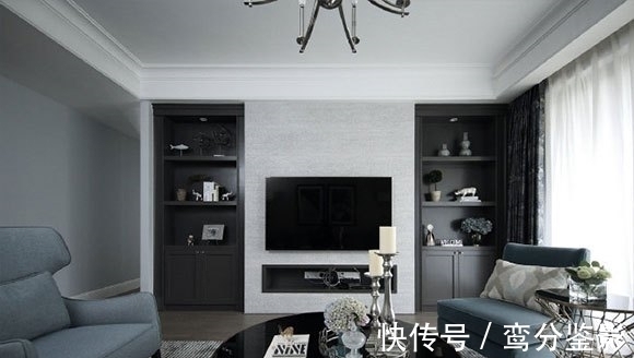空间|133㎡高级灰时尚轻奢空间，优雅的质感，嵌入式电视柜真实用