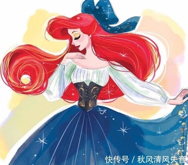 画师|绚丽立体画风、遇上迪士尼公主,小美人鱼天上飞、艾莎女王在发光