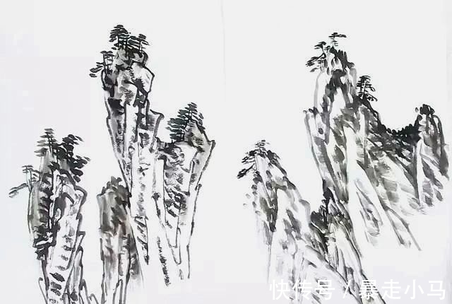 画法@赵寒翔不顾批评,搞国画创新,用涂鸦颠覆传统山石技法?