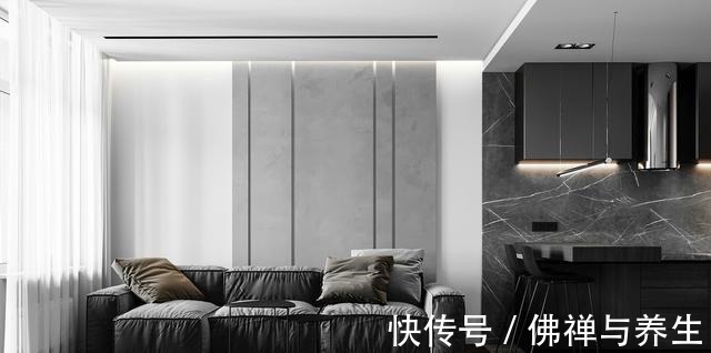 餐厨|现代两居,仅以黑灰两色,就打造出十足的高级感!