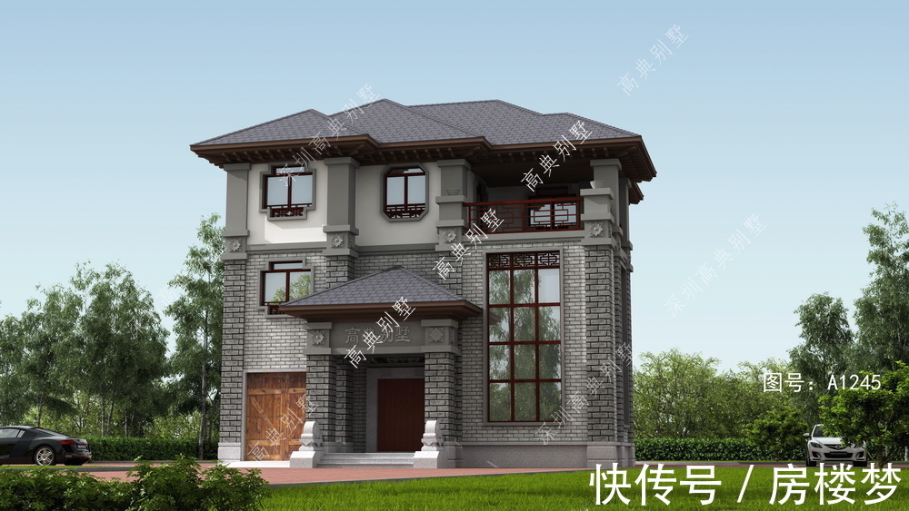 别墅|中式三层别墅，户型方正，四面通风，采光极佳。