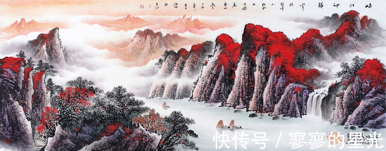 山水画！诸明山水画 画面传神而秀雅 经典地再现了江南水乡的艺术美感