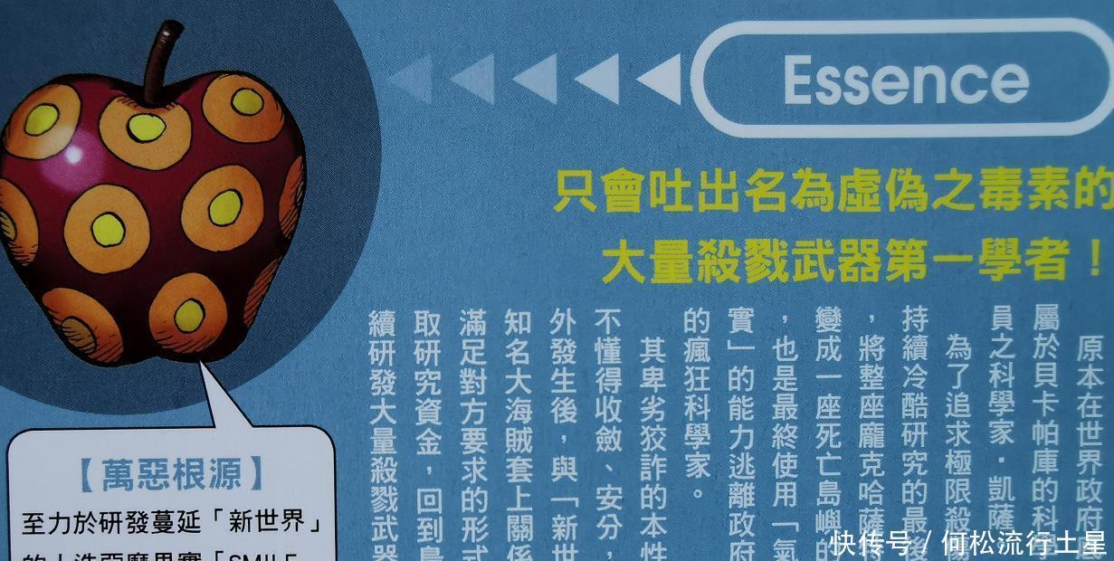 实力|海贼王官方资料他是四皇争抢的科学家,曾一招将路飞一行人团灭!