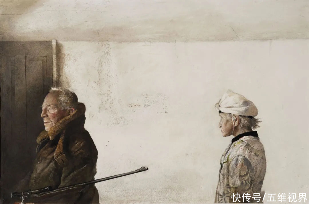 水彩|「名家作品」安德鲁·怀斯水彩侧面人像