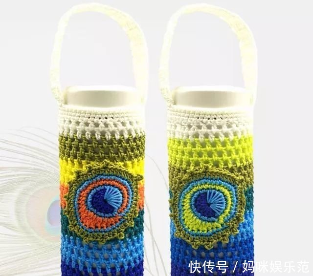 图解|超好看的纯手工钩雀羽杯套~尊贵优雅、吉祥如意(有图解说明)