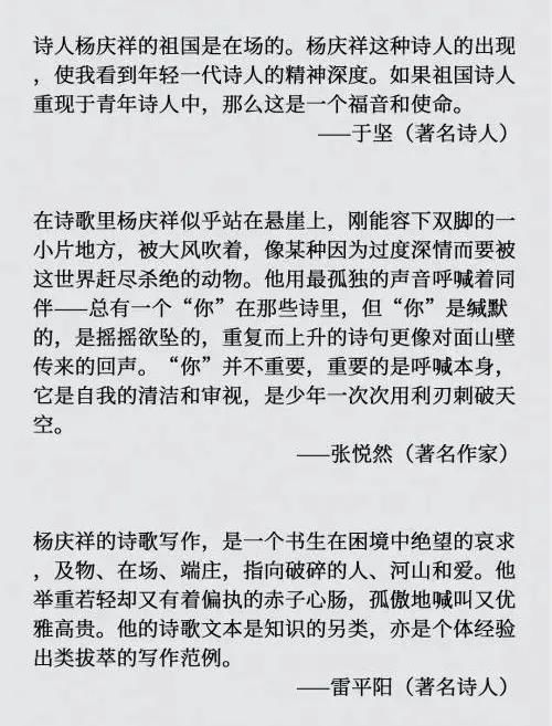 经典$杨庆祥诗集《世界等于零》，要被捧为经典的节奏？