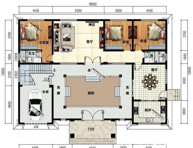 车库|简欧和新中式风格设计,带车库的农村别墅,第一栋妥妥的豪宅