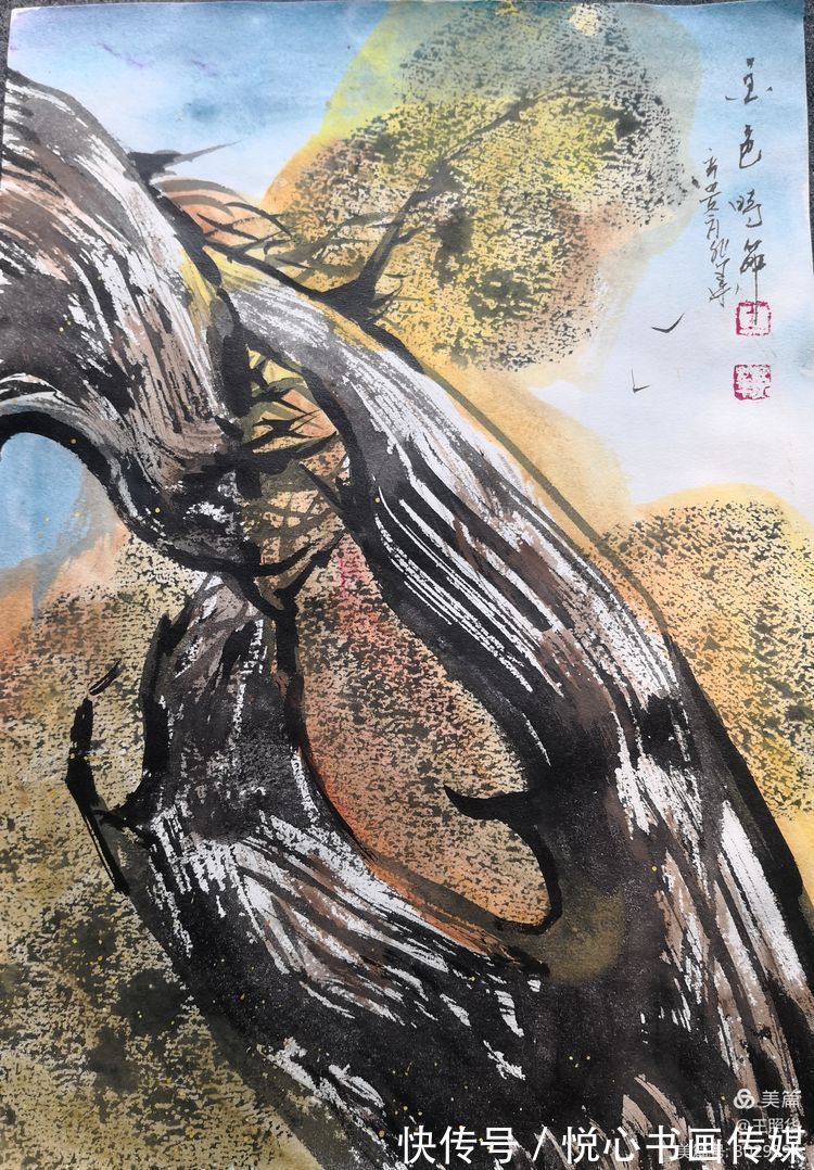 王照华$中国当代胡杨大师王照华《黑将军英雄胡杨》新作