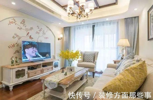 三居室|128平美式田园风三居室，色彩迷人，给人一种如沐春风之感