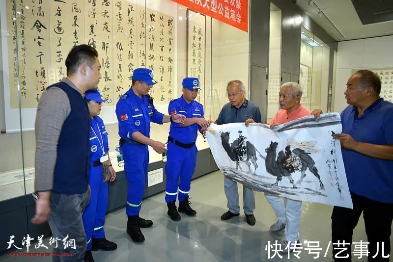 蓝天救援队|孙荣刚师生展滨海圆满收官呈两大看点：书画致敬英雄 收李建华为徒