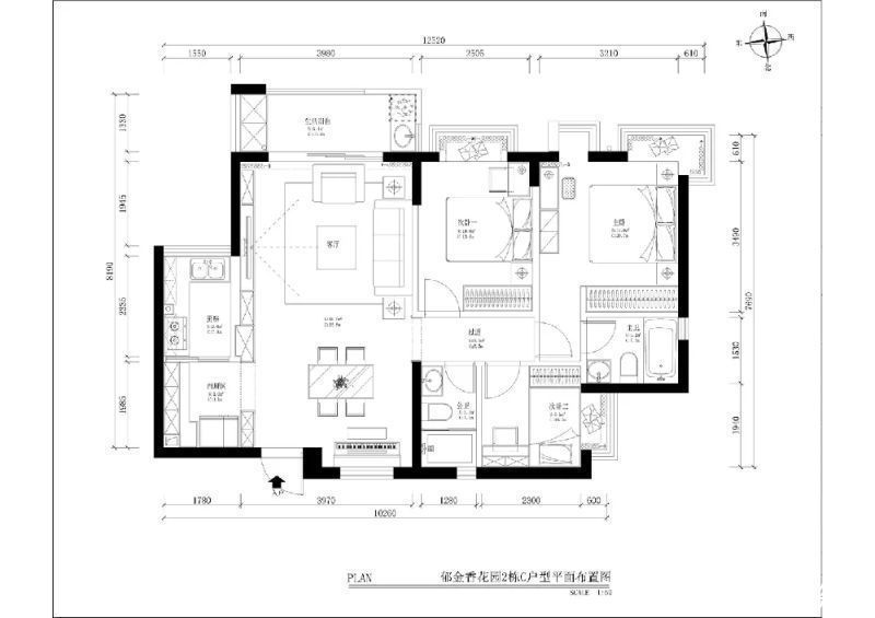 户型图|朋友买的107平米二居室,一共才花9万,这简约风格太美了