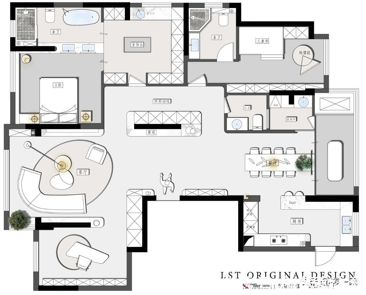 分区|刘思彤设计原创分享 御水澜湾197平户型深度解析