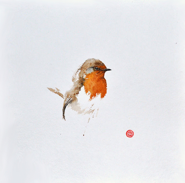 水彩艺@水彩艺术家卡尔·马尔滕斯画的鸟,惟妙惟肖!