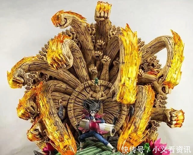 千手|柱间真数千手的手办,拳头上冒着金光,身后木遁全是细节